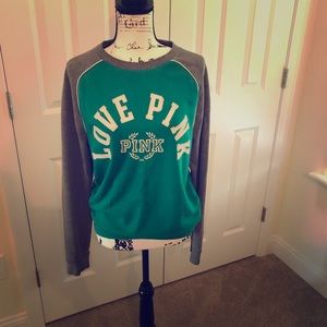 Victoria’ Secret Pink Green and Gray Sweatshirt